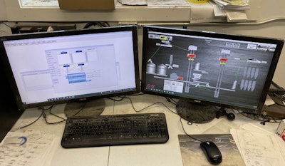 Integrating an automation system into a feed center allows for full control of automated equipment through an HMI screen in an office setting. (Courtesy Easy Automation)