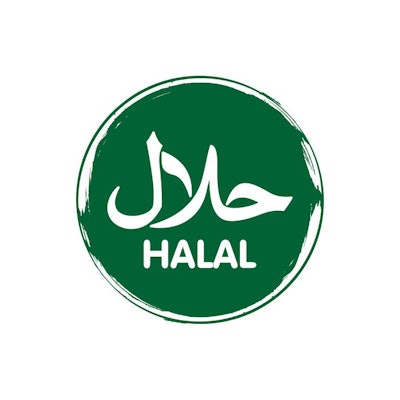 Circle Halal Food Label Illustration Design, Green Grungy Halal