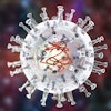African swine fever virus, 3D illustration. DNA enveloped virus