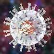 African swine fever virus, 3D illustration. DNA enveloped virus