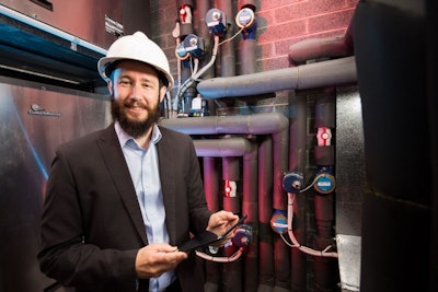 Professor Guillermo Narsilio in a geothermal plant. (Peter Casamento)