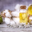 Cotton Plant Ball And Cotton Oil In Small Bottle