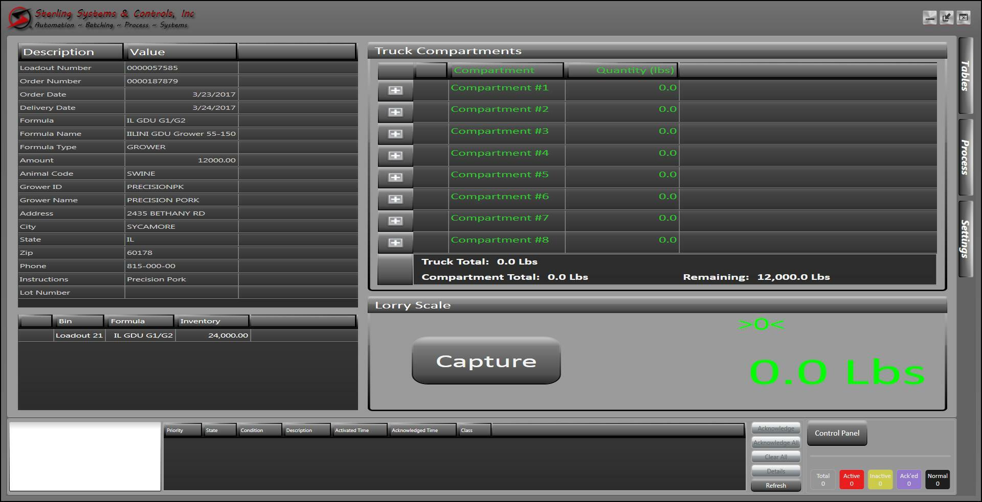 LOADOUT PROCESS SCREEN
