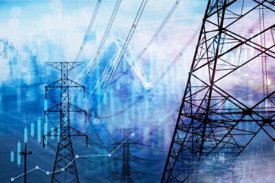 Market Stock Graph And Information With City Light And Electrici