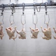close up of a meat industry interior