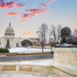 Winter Washington DC: US Capitol at winter sunset