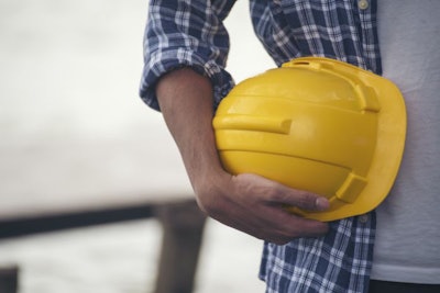 Engineer Man Hands Holding Hardhat White Work Helmet Hard Hat Fo