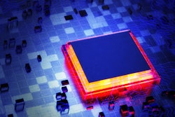 Microchip concept. CPU. Firmware for microcontrollers. Microchips on a circuit board. 3D render