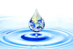 World day for water. Earth drop on ripple surface of water. Elements of this image furnished by NASA.