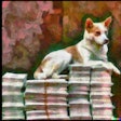 Dall·e 2023 05 09 11 59 45 Impressionist Painting Of Dog Sitting On Pile Of Money