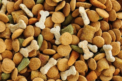Dry dog food kibble