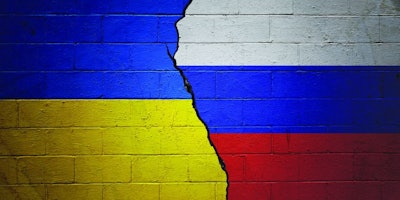 Russia Ukraine War Flags Via Gwengoat I Stock