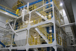 Each module is around 40 feet long by approximately 8 feet wide by 9.5 feet tall. Handrails and siderails are installed throughout to keep employees safe from falling or slipping hazards.