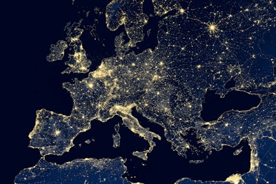 Europe Map At Night
