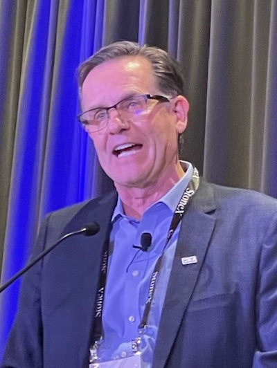 Dan Basse, founder of AgResource Company, speaks during the opening session of CEC 2023 in Louisville, Kentucky.