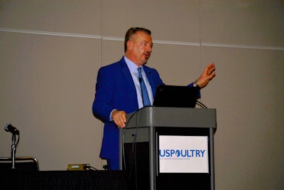 Frank Mitloehner, University of California-Davis, speaks at the 2024 International Production & Processing Expo.