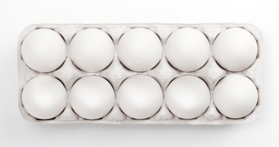 Eggs In Crate Overhead View