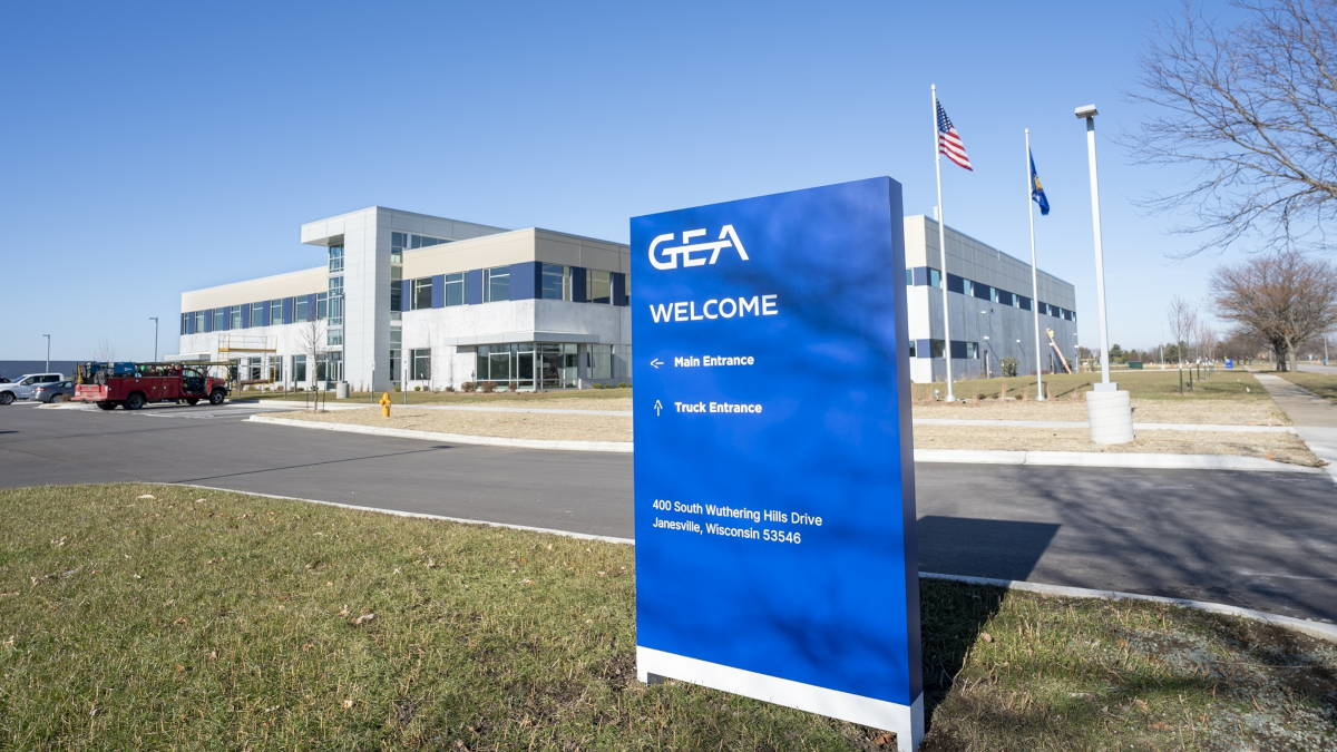 Entrance to GEA&rsquo;s new fabrication, repair, logistics and training facility in Janesville, Wisconsin, U.S.