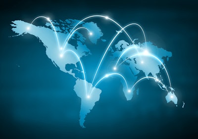 World Map Connection Concept