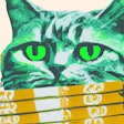 Dall·e 2024 02 27 13 11 13 Andy Warhol Painting Of A Cat Holding A Stack Of Dollar Bills