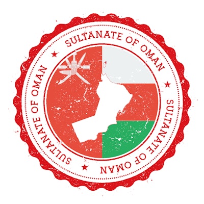 Bigstock Oman Map And Flag In Vintage R 134125703