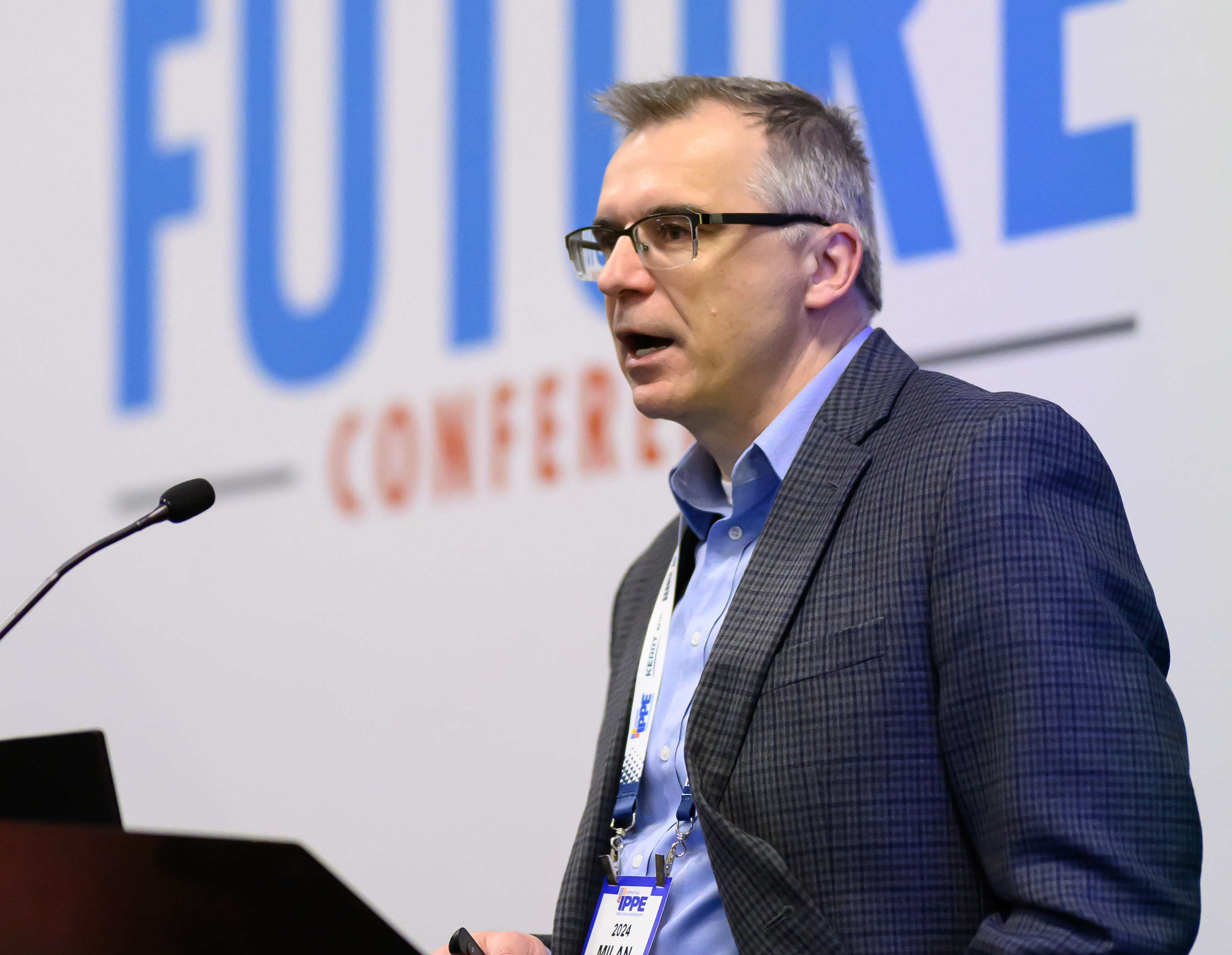 Milan Hruby, vice president of creation design and development, ADM Animal Nutrition, at the 2024 Feed Mill of the Future Conference.