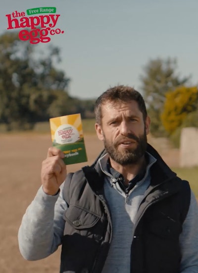 Actor Kelvin Fletcher promotes the happy egg co. Playbook.