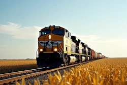 Train Traveling Thorugh Midwest
