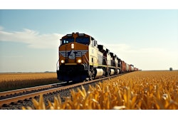 Train Traveling Thorugh Midwest