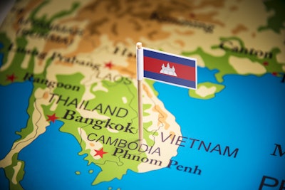 Cambodia Map Flag