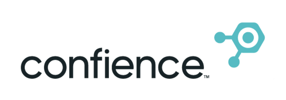 Confience corporate logo with teal network icon
