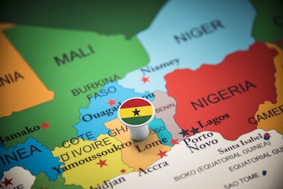 Ghana Flag Map