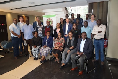 U.S. Grains Council (USGC) Manager of Global Trade Jace Hefner (rear, second from left) recently traveled to Kenya and Tanzania to share sorghum’s viability as a feed additive that can lower costs along the agricultural value chain.