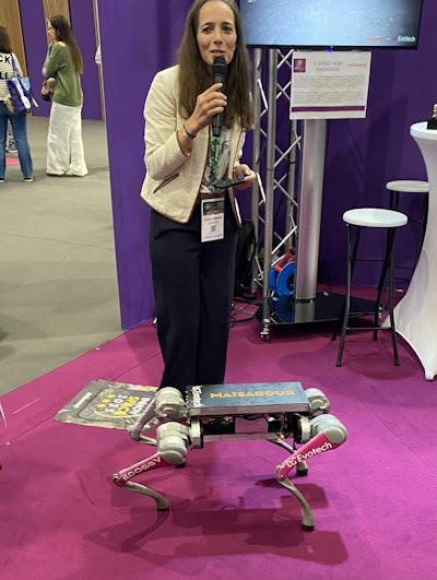 E-Doggy Agri, developed by Maïsadour and Evotech to herd free range poultry into their barns at night on display at trade show SPACE.