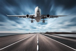 Airplane And Road With Motion