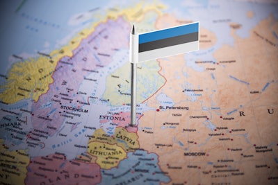 Estonia Map Flag