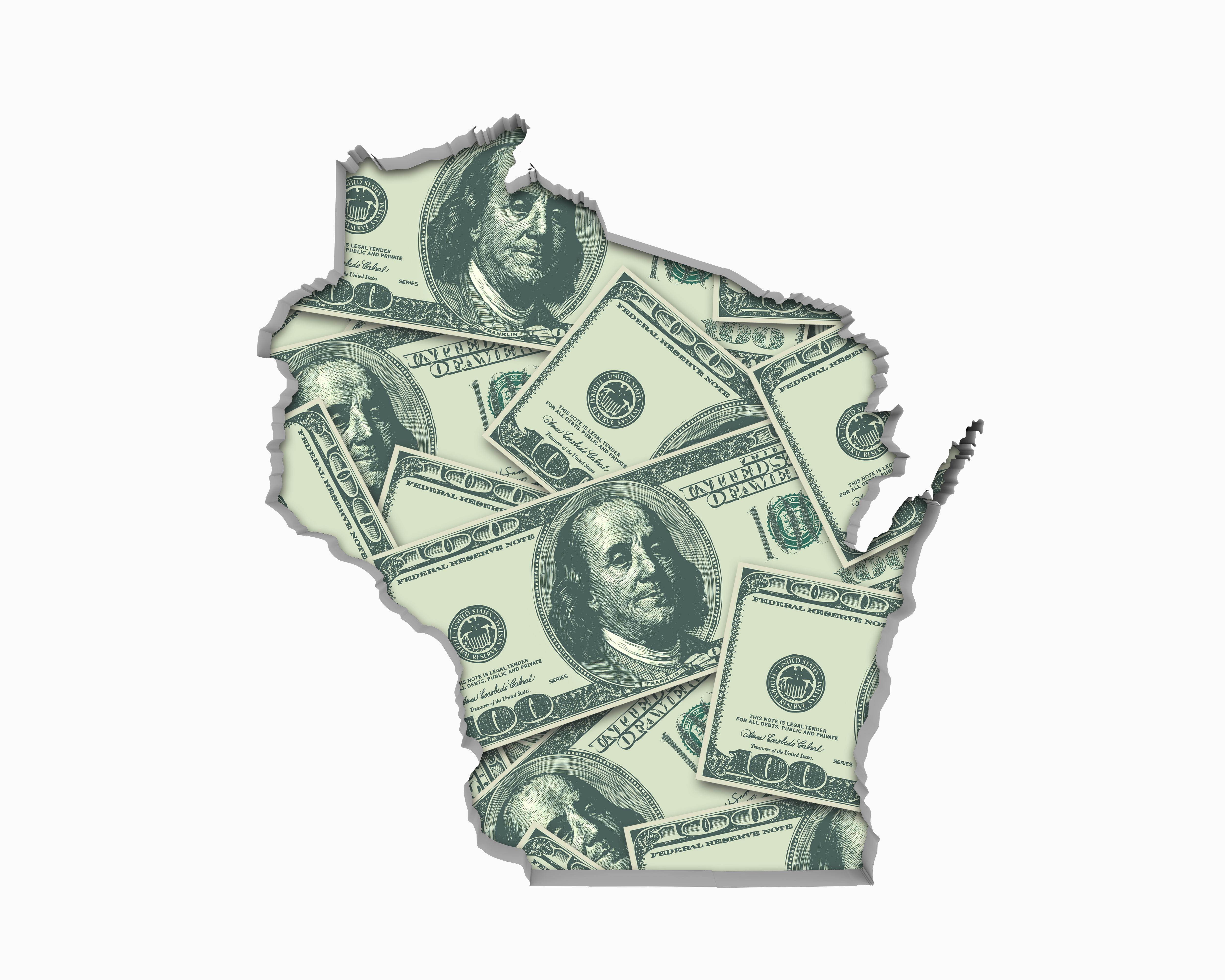 Wisconsin Money Map Dollars