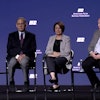 Zippy Duvall, Sen. John Boozman, Sen. Amy Klobuchar, Rep. GT Thompson and Rep. Angie Craig discuss legislative issues at the American Farm Bureau Federation Convention on January 11.