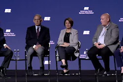 Zippy Duvall, Sen. John Boozman, Sen. Amy Klobuchar, Rep. GT Thompson and Rep. Angie Craig discuss legislative issues at the American Farm Bureau Federation Convention on January 11.