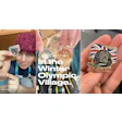 Winter Olympics commemorative pin with Union Jack flag and dog silhouette