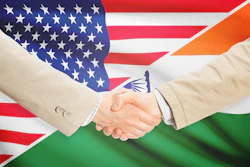 Us India Handshake Flags