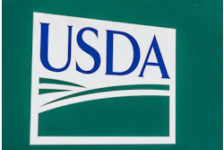 USDA logo featuring blue text with teal curved lines representing agricultural fields