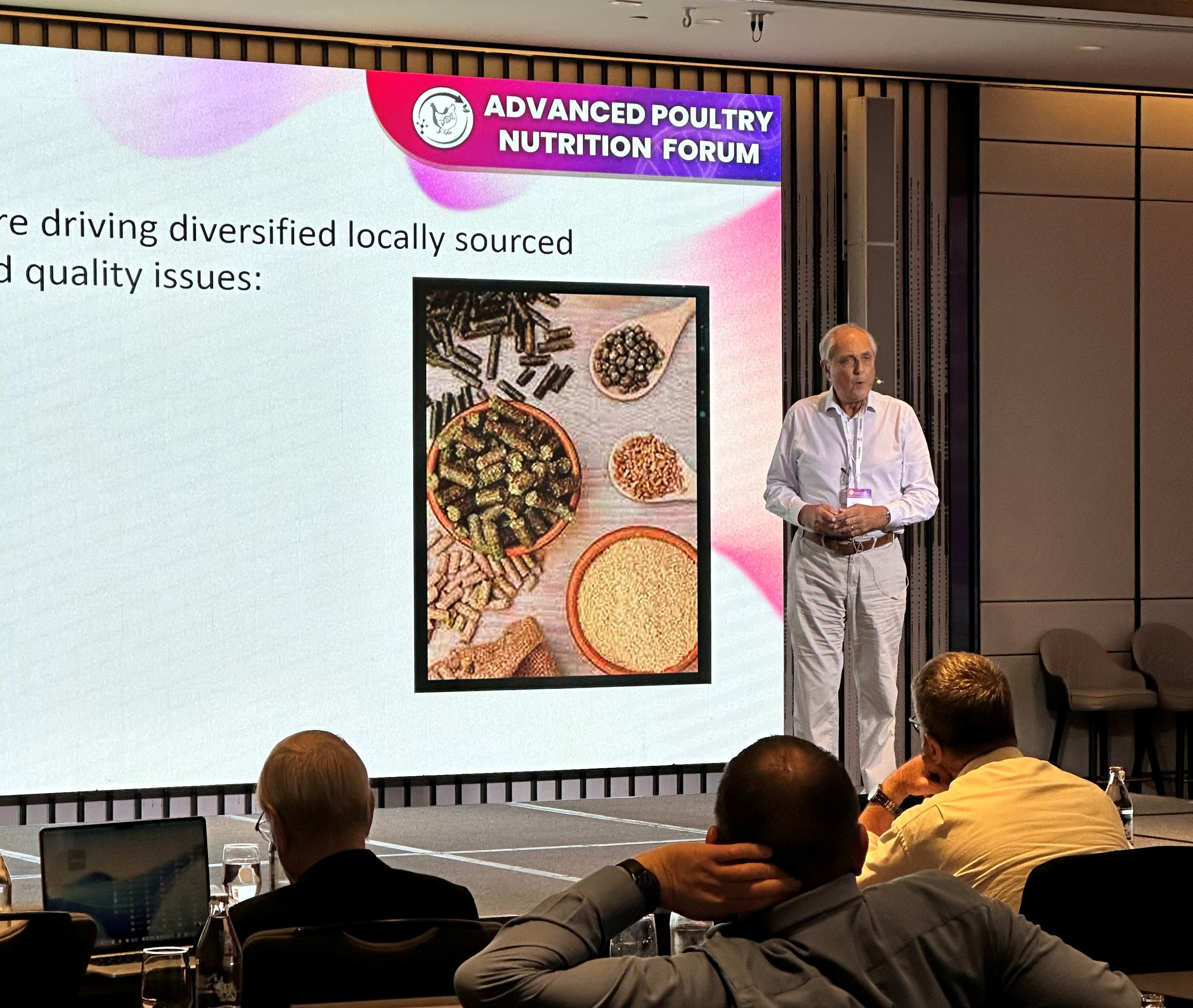 Dr. Julian Wiseman speaks during the Advanced Poultry Nutrition Forum 2026.