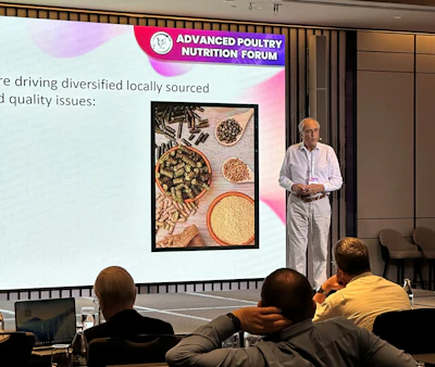 Dr. Julian Wiseman speaks during the Advanced Poultry Nutrition Forum 2026.