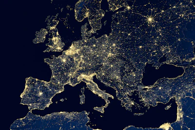 Europe Map At Night