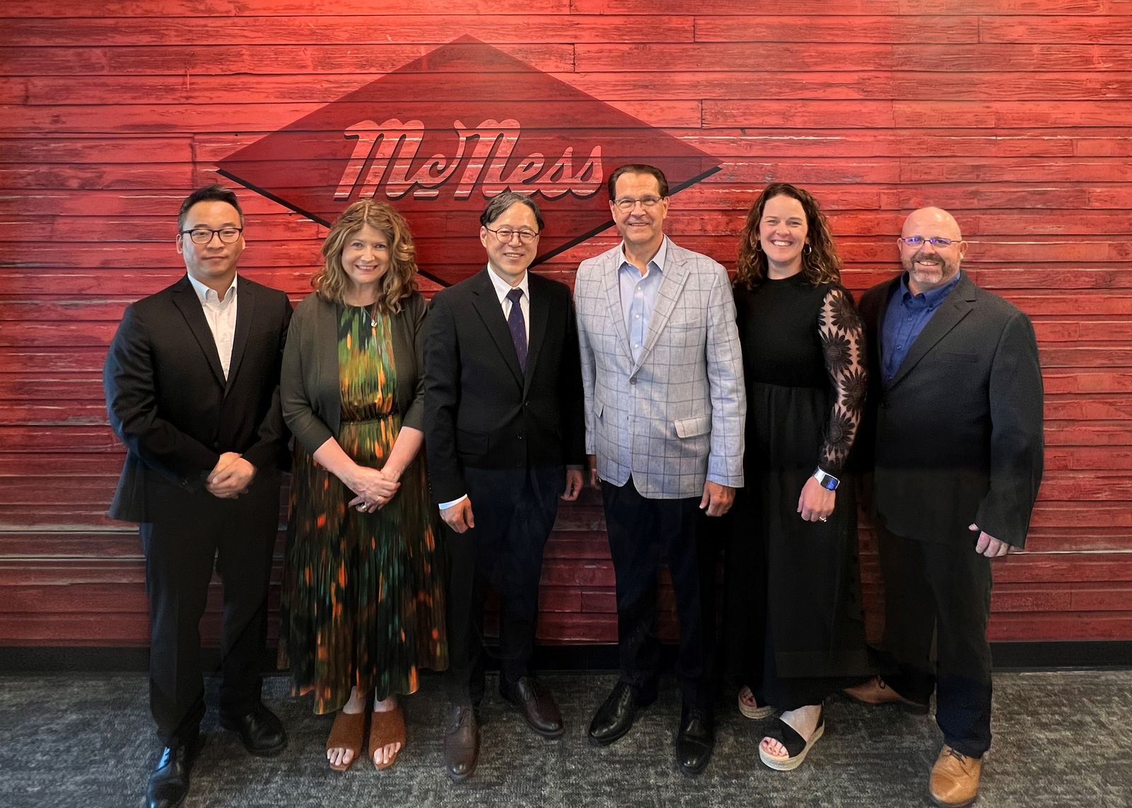 From left: Hanbae Lee (COO), Diane Fowler (CFO), Dr. Stevenson Hwang (chairman of McNess and CEO of Easy USA Holdings), Mark Poeschl (vice chairman and CEO), Jessie Potterton (vice president of HR) and Dustin Suess (CCO).