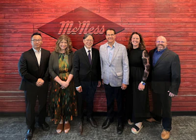 From left: Hanbae Lee (COO), Diane Fowler (CFO), Dr. Stevenson Hwang (chairman of McNess and CEO of Easy USA Holdings), Mark Poeschl (vice chairman and CEO), Jessie Potterton (vice president of HR) and Dustin Suess (CCO).