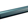Industrial conveyor roller with green mounting bracket and discharge chute