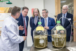 Alltech Ireland Applications Laboratory opening at the company’s European headquarters in Dunboyne, County Meath, Ireland, with a ribbon-cutting ceremony officiated by Minister Heydon, Minister Muir, Dr. Mark Lyons, Deirdre Lyons and Dr. Patrick Ward.