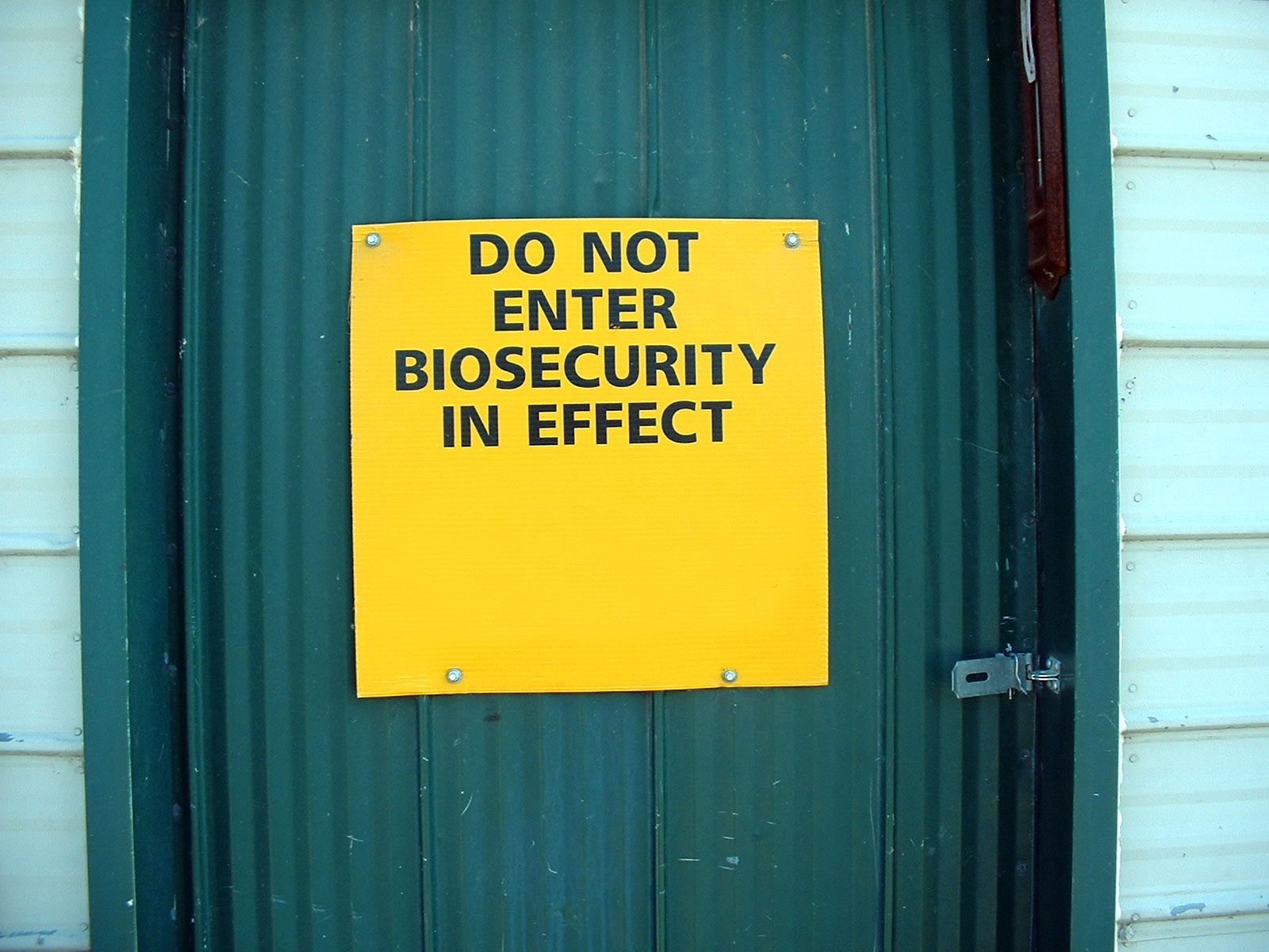 Biosecurity Warning Sign On Door
